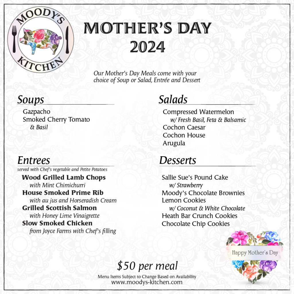 Mother's Day Menu